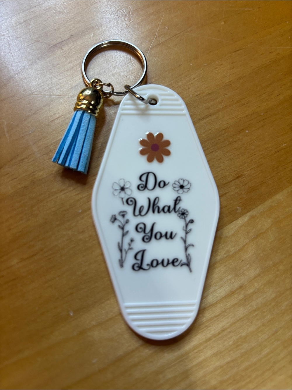 Do What You Love Floral Keychain - Pink & White - Handcrafted by me - pick one - Picture 2 of 3